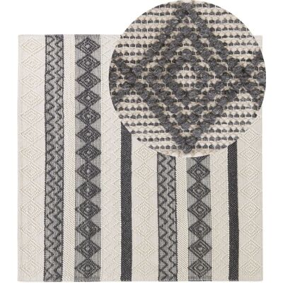 Tappeto Lana 200x200 Beige e Grigio - Tappeto Tappeto Lana 200x200 Beige e Grigio - Tappeto