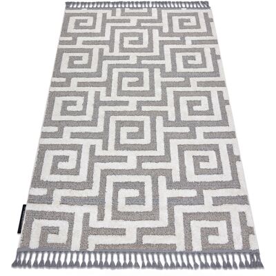 RUGSX Tappeto Maroc P655 Labirinto, Greco Grigio / Bianca Frange Berbero Marocchino Shaggy Grey 140x190 Cm RUGSX Tappeto Maroc P655 Labirinto, Greco Grigio / Bianca Frange Berbero Marocchino Shaggy Grey 140x190 Cm