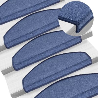 VIDAXL Tappetini Per Scale 15 Pz 65x24x4 Cm Blu Semicircolari Grandi VIDAXL Tappetini Per Scale 15 Pz 65x24x4 Cm Blu Semicircolari Grandi