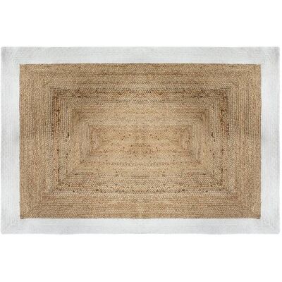 ATMOSPHERA Tappeto Kahi In Juta Con Bordo Bianco 120x170cm - Créateur D'Intérieur ATMOSPHERA Tappeto Kahi In Juta Con Bordo Bianco 120x170cm - Créateur D'Intérieur