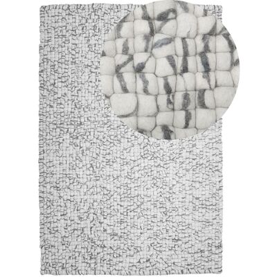 Tappeto di feltro di lana grigio chiaro 160x230cm - Tappeto Tappeto di feltro di lana grigio chiaro 160x230cm - Tappeto