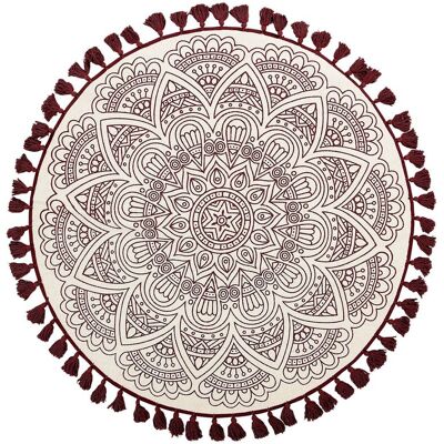 Tappeto Mandala Rotondo in Cotone Beliani - 120cm Tappeto Mandala Rotondo in Cotone Beliani - 120cm