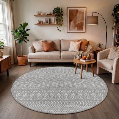 Paco Home - Tappeto Grigio 3 Geometrico Boho - Interno/Esterna Paco Home - Tappeto Grigio 3 Geometrico Boho - Interno/Esterna