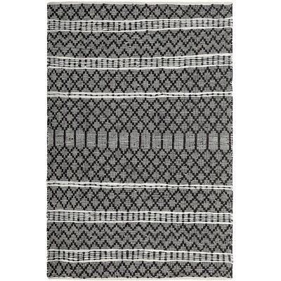 Tappeto in pelle Beliani 140 x 200 cm Nero con Beige - Moderno Contemporaneo Fatto a Mano Tappeto in pelle Beliani 140 x 200 cm Nero con Beige - Moderno Contemporaneo Fatto a Mano