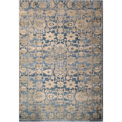 SANS MARQUE Tappeto Rettangolare Antiscivolo In Cotone Stampato Antalya Blu001 SANS MARQUE Tappeto Rettangolare Antiscivolo In Cotone Stampato Antalya Blu001