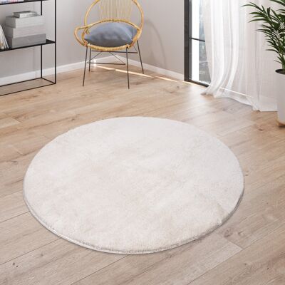 PACO HOME Morbido Tappeto A Pelo Corto Per Soggiorno, Soffice, Lavabile, In Beige Ø 120 Cm Tondo - PACO HOME Morbido Tappeto A Pelo Corto Per Soggiorno, Soffice, Lavabile, In Beige Ø 120 Cm Tondo -