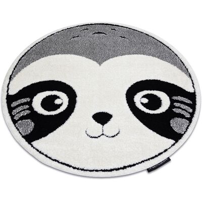 RUGSX Tappeto Moderno Per Bambini Joy Cerchio Panda Per Bambini - Strutturale A Due Livelli Di Pile Grigio / Crema Grey Rotondo 120 Cm RUGSX Tappeto Moderno Per Bambini Joy Cerchio Panda Per Bambini - Strutturale A Due Livelli Di Pile Grigio / Crema Grey Rotondo 120 Cm