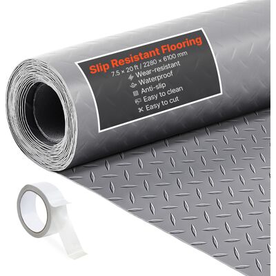 VEVOR Tappeto Rivestimento Da Pavimento In Pvc 2,28 X 6,1 M, Tappetino Protettivo Per Pavimento Diamantato Spesso 2,2 Mm Con Nastro Biadesivo, Antiscivolo Facile Da Pulire Per Magazzini VEVOR Tappeto Rivestimento Da Pavimento In Pvc 2,28 X 6,1 M, Tappetino Protettivo Per Pavimento Diamantato Spesso 2,2 Mm Con Nastro Biadesivo, Antiscivolo Facile Da Pulire Per Magazzini
