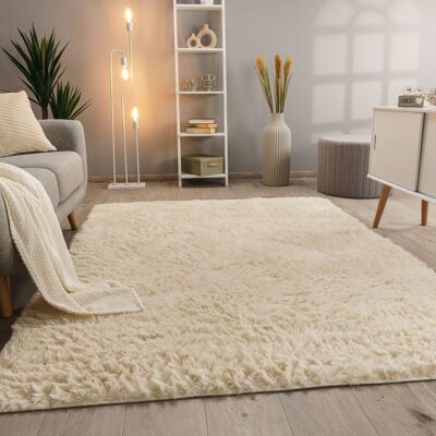 PACO HOME Tappeto Salotto Pelo Lungo Shaggy Pelliccia Finta Morbido Beige Crema 120x160 Cm PACO HOME Tappeto Salotto Pelo Lungo Shaggy Pelliccia Finta Morbido Beige Crema 120x160 Cm