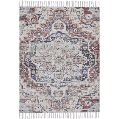 Tappeto Multicolore in Poliestere e Cotone 140x200cm - Stile Orientale Vintage Tappeto Multicolore in Poliestere e Cotone 140x200cm - Stile Orientale Vintage