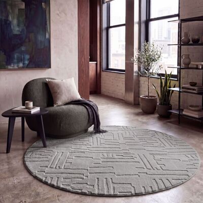 PACO HOME Tappeto Soggiorno Pelo-alto Scandi Boho Geometrico Tinta-unita Lavabile Grigio Ø 160 Cm Tondo PACO HOME Tappeto Soggiorno Pelo-alto Scandi Boho Geometrico Tinta-unita Lavabile Grigio Ø 160 Cm Tondo
