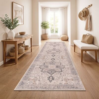 PACO HOME Tappeto Vintage Boho Moderno Soggiorno Pelo Corto Lavabile Beige Colorato 80x150 Cm PACO HOME Tappeto Vintage Boho Moderno Soggiorno Pelo Corto Lavabile Beige Colorato 80x150 Cm