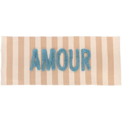 TENDANCE Tappeto In Cotone Con Scritta Tuftee Amour 45x120 Cm - Beige Cappuccino - TENDANCE Tappeto In Cotone Con Scritta Tuftee Amour 45x120 Cm - Beige Cappuccino -