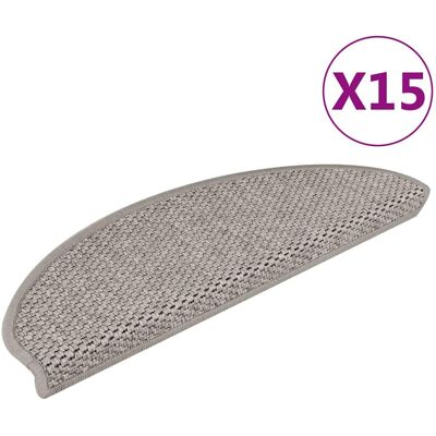 MAISON EXCLUSIVE - Tappeti Autoadesivi Scale Aspetto Sisal 15 Pz 65x21x4cm Argento MAISON EXCLUSIVE - Tappeti Autoadesivi Scale Aspetto Sisal 15 Pz 65x21x4cm Argento