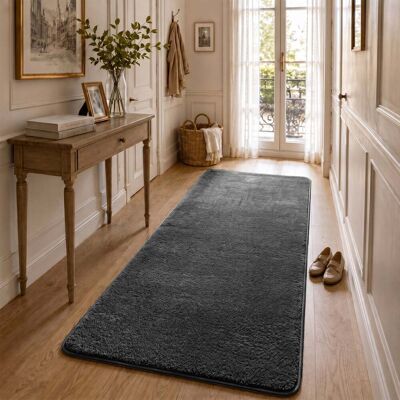 VOUNOT ® Tappeto Morbido A Pelo Corto 80x200 Cm, Per Salotto E Camera Da Letto Con Doppio Sistema Antiscivolo, Antracite VOUNOT ® Tappeto Morbido A Pelo Corto 80x200 Cm, Per Salotto E Camera Da Letto Con Doppio Sistema Antiscivolo, Antracite
