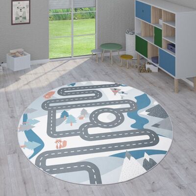 PACO HOME Tappeti Da Gioco A Pelo Corto Colorati Per Camerette Dei Bambini Con Diversi Motivi Ø 160 Cm Tondo, Crema - PACO HOME Tappeti Da Gioco A Pelo Corto Colorati Per Camerette Dei Bambini Con Diversi Motivi Ø 160 Cm Tondo, Crema -