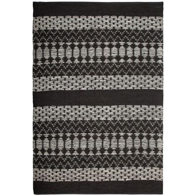 Tappeto in pelle Beliani nero con rettangolo bianco 140 x 200 cm Moderno - Tappeto Tappeto in pelle Beliani nero con rettangolo bianco 140 x 200 cm Moderno - Tappeto