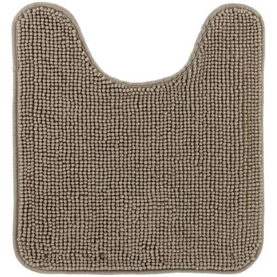 TENDANCE Tappetino Per Wc In Microfibra Con Motivo A Sfere, Tinta Unita, 45x50 Cm - Grigio Topo - TENDANCE Tappetino Per Wc In Microfibra Con Motivo A Sfere, Tinta Unita, 45x50 Cm - Grigio Topo -