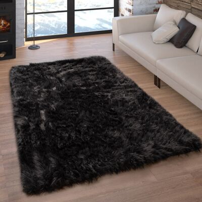 PACO HOME - Tappeto in Ecopelliccia, Cuscini, Cuore, Rotondo, Nero - Tappeto PACO HOME - Tappeto in Ecopelliccia, Cuscini, Cuore, Rotondo, Nero - Tappeto