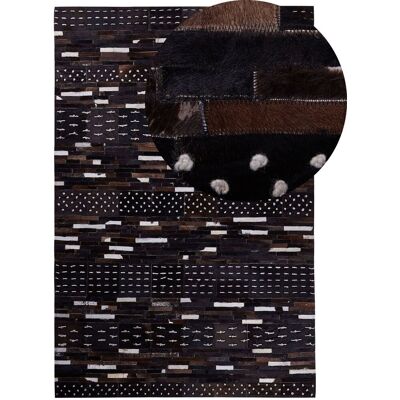 Tappeto Patchwork in Pelle di Vacca Marrone Beliani - Tappeto Tappeto Patchwork in Pelle di Vacca Marrone Beliani - Tappeto