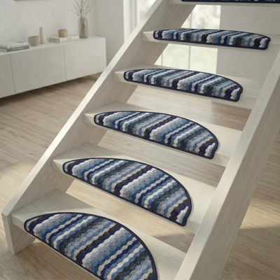 VIVOL Tappetino Per Scale Multi Stripes Blu - 20x56 Cm VIVOL Tappetino Per Scale Multi Stripes Blu - 20x56 Cm
