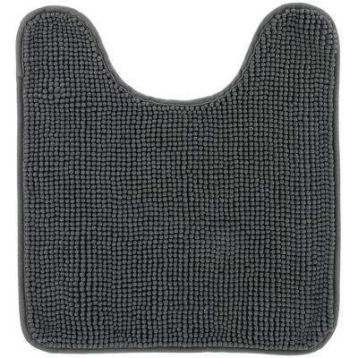 TENDANCE Tappetino Per Wc In Microfibra Con Motivo A Sfere, Tinta Unita, 45x50 Cm - Grigio Scuro - TENDANCE Tappetino Per Wc In Microfibra Con Motivo A Sfere, Tinta Unita, 45x50 Cm - Grigio Scuro -