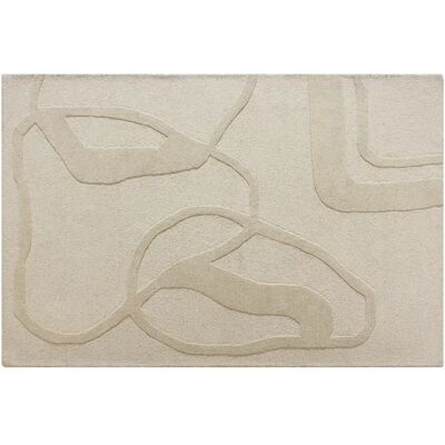 Unique Tappeto Taftato 100% Lana 160 X 230 Cm Beige 2200g/m² - Alinor Unique Tappeto Taftato 100% Lana 160 X 230 Cm Beige 2200g/m² - Alinor