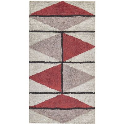 Tappeto in cotone multicolore con motivo geometrico 80x150cm - Beliani Tappeto in cotone multicolore con motivo geometrico 80x150cm - Beliani