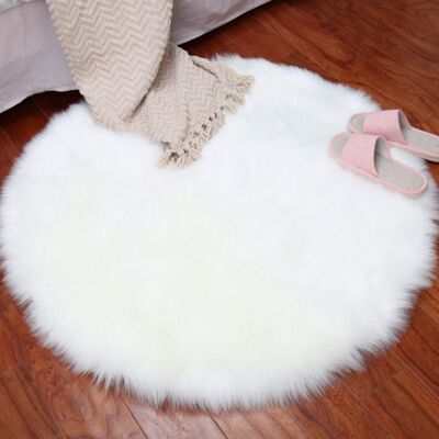 OEM Tappeto Rotondo E Soffice, Realizzato In Morbida Pelliccia Sintetica, Ideale Per La Casa E La Camera Da Letto, 120 Cm, Bianco. OEM Tappeto Rotondo E Soffice, Realizzato In Morbida Pelliccia Sintetica, Ideale Per La Casa E La Camera Da Letto, 120 Cm, Bianco.
