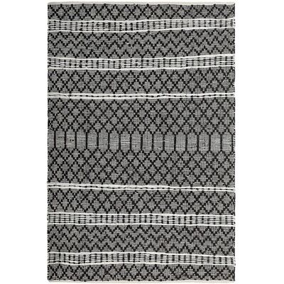 Tappeto in pelle Beliani 140 x 200 cm Nero con Beige - Moderno Contemporaneo Fatto a Mano Tappeto in pelle Beliani 140 x 200 cm Nero con Beige - Moderno Contemporaneo Fatto a Mano