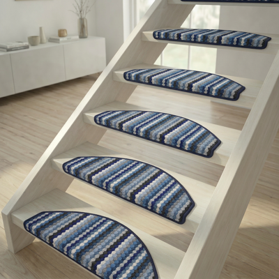 VIVOL Tappetino Per Scale Multi Stripes Blu - 28x65 Cm VIVOL Tappetino Per Scale Multi Stripes Blu - 28x65 Cm