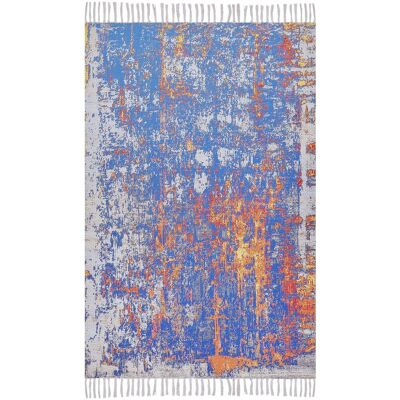 Acarlar Tappeto multicolore in poliestere e cotone 150 x 230 cm fatto a mano - Tappeto Acarlar Tappeto multicolore in poliestere e cotone 150 x 230 cm fatto a mano - Tappeto