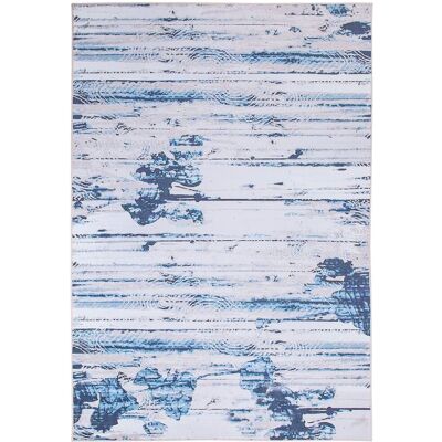 Tappeto Beliani Beige e Blu Poliestere 140x200cm - Tappeto Tappeto Beliani Beige e Blu Poliestere 140x200cm - Tappeto
