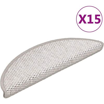 MAISON EXCLUSIVE - Tappeti Adesivi Scale Aspetto Sisal 15 Pz 56x17x3 Cm Platino MAISON EXCLUSIVE - Tappeti Adesivi Scale Aspetto Sisal 15 Pz 56x17x3 Cm Platino