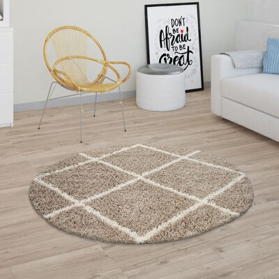 Tappeto beige rotondo 160 cm - Stile Scandinavo Paco Home Tappeto beige rotondo 160 cm - Stile Scandinavo Paco Home