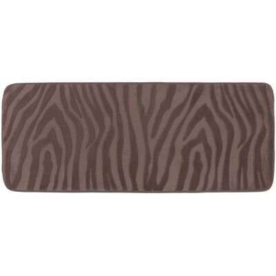 TENDANCE Tappetino In Microfibra Con Effetto Zebra E Memoria Di Forma 45x120 Cm - Colore Taupe - TENDANCE Tappetino In Microfibra Con Effetto Zebra E Memoria Di Forma 45x120 Cm - Colore Taupe -