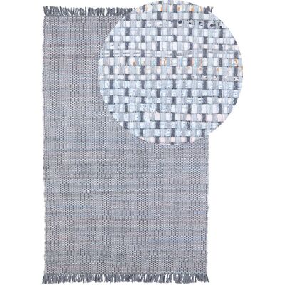 Tappeto Cotone Grigio Beliani - Stile Boho Fatto a Mano 140x200cm Tappeto Cotone Grigio Beliani - Stile Boho Fatto a Mano 140x200cm