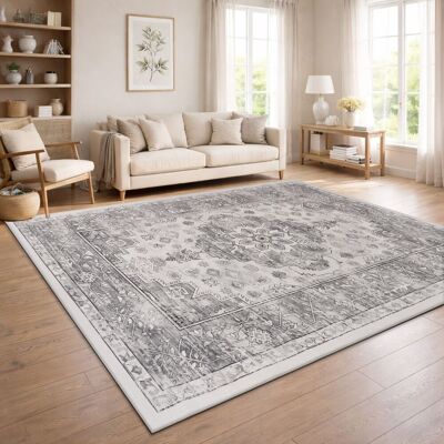 PACO HOME Tappeto Vintage Boho Moderno Soggiorno Pelo Corto Lavabile Grigio Colorato 200x280 Cm PACO HOME Tappeto Vintage Boho Moderno Soggiorno Pelo Corto Lavabile Grigio Colorato 200x280 Cm