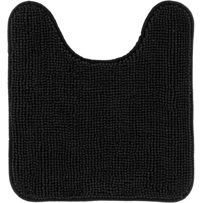 TENDANCE Tappetino Per Wc In Microfibra Con Motivo A Sfere, Tinta Unita, 45x50 Cm - Nero - TENDANCE Tappetino Per Wc In Microfibra Con Motivo A Sfere, Tinta Unita, 45x50 Cm - Nero -