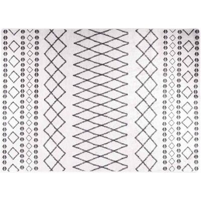 VIDAXL Tappeto Lavabile 120x180 Cm Nero E Bianco Antiscivolo - VIDAXL Tappeto Lavabile 120x180 Cm Nero E Bianco Antiscivolo -
