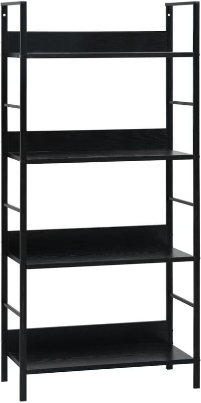 VIDAXL Scaffale Libri 4 Ripiani Nero 60x27,6x124,5cm Legno Multistrato -