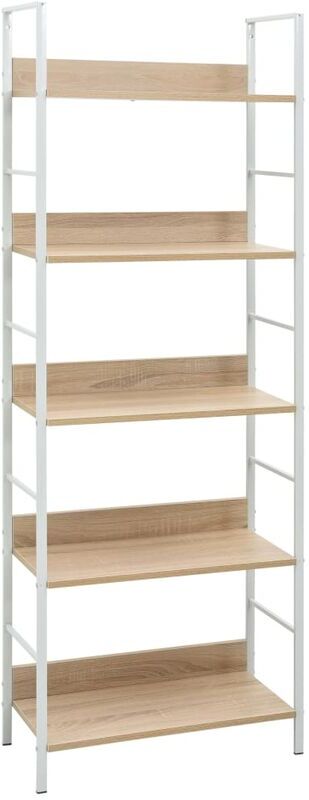 VIDAXL Scaffale Libri 5 Ripiani Rovere 60x27,6x158,5 Legno Multistrato -