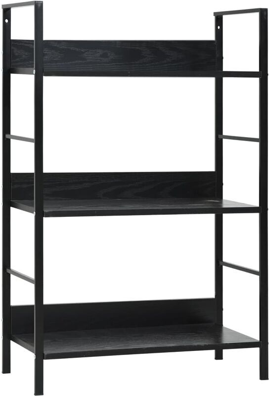 VIDAXL Scaffale Libri 3 Ripiani Nero 60x27,6x90,5 cm Legno Multistrato -