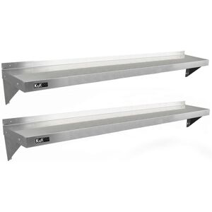 KUKOO - 2 Mensole A Muro In Acciaio Inossidabile Inox Per Cucina Commerciale Mesnole A Parete Per Ristoranti Catering Resistente Alla Corrosione 194cm X 30cm KUKOO - 2 Mensole A Muro In Acciaio Inossidabile Inox Per Cucina Commerciale Mesnole A Parete Per Ristoranti Catering Resistente Alla Corrosione 194cm X 30cm