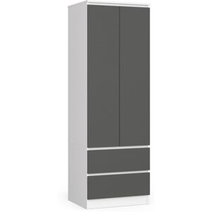 AKORD - Armadio S60 Bianca 60 Cm 2 Ante 2 Cassetti Inserto Frontale Grigio Grafite 60x51x180 Cm AKORD - Armadio S60 Bianca 60 Cm 2 Ante 2 Cassetti Inserto Frontale Grigio Grafite 60x51x180 Cm
