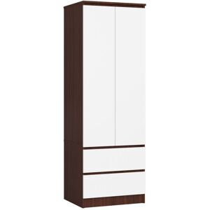 AKORD - Armadio S60 Wengé 60 Cm 2 Ante 2 Cassetti Inserto Frontale Bianco 60x51x180 Cm AKORD - Armadio S60 Wengé 60 Cm 2 Ante 2 Cassetti Inserto Frontale Bianco 60x51x180 Cm