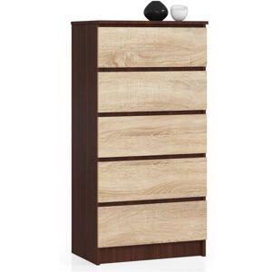 AKORD Cassettiera K60 Cassettiera Wengé 60 Cm 5 Cassetti Inserto Frontale Sonoma Quercia 60x40x121 Cm AKORD Cassettiera K60 Cassettiera Wengé 60 Cm 5 Cassetti Inserto Frontale Sonoma Quercia 60x40x121 Cm