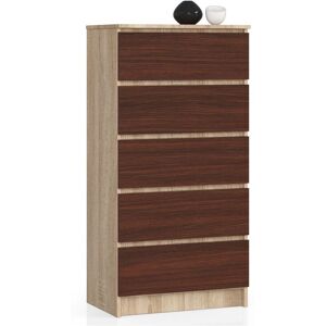 AKORD Cassettiera K60 Cassettiera Sonoma Quercia 60 Cm 5 Cassetti Inserto Frontale Wengé 60x40x121 Cm AKORD Cassettiera K60 Cassettiera Sonoma Quercia 60 Cm 5 Cassetti Inserto Frontale Wengé 60x40x121 Cm