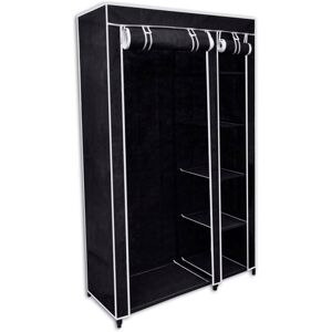 VIDAXL Armadio Guardaroba Pieghevole Nero 110 X 45 X 175 Cm - VIDAXL Armadio Guardaroba Pieghevole Nero 110 X 45 X 175 Cm -
