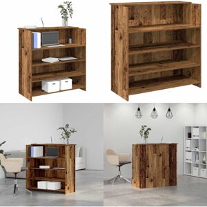 VIDAXL Banco Reception Legno Antico 100x50x103,5 Cm Legno Multistrato - Bancone Reception - Bancone In Legno VIDAXL Banco Reception Legno Antico 100x50x103,5 Cm Legno Multistrato - Bancone Reception - Bancone In Legno
